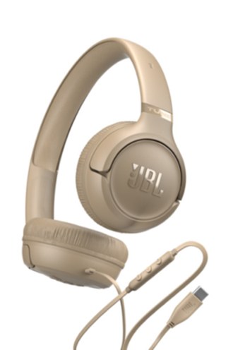 JBL Tune 530C USB-C Wired On-Ear Headphones (Beige)