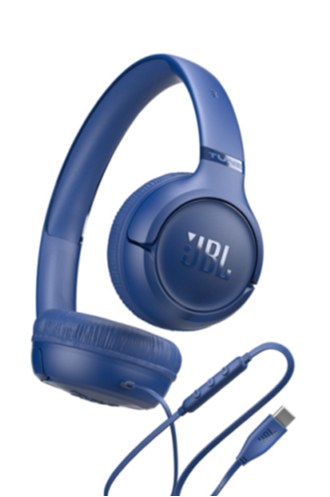 JBL Tune 530C USB-C Wired On-Ear Headphones (Blue)